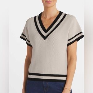 Evolution By Cyrus Blazer Short Sleeve Sweater - L